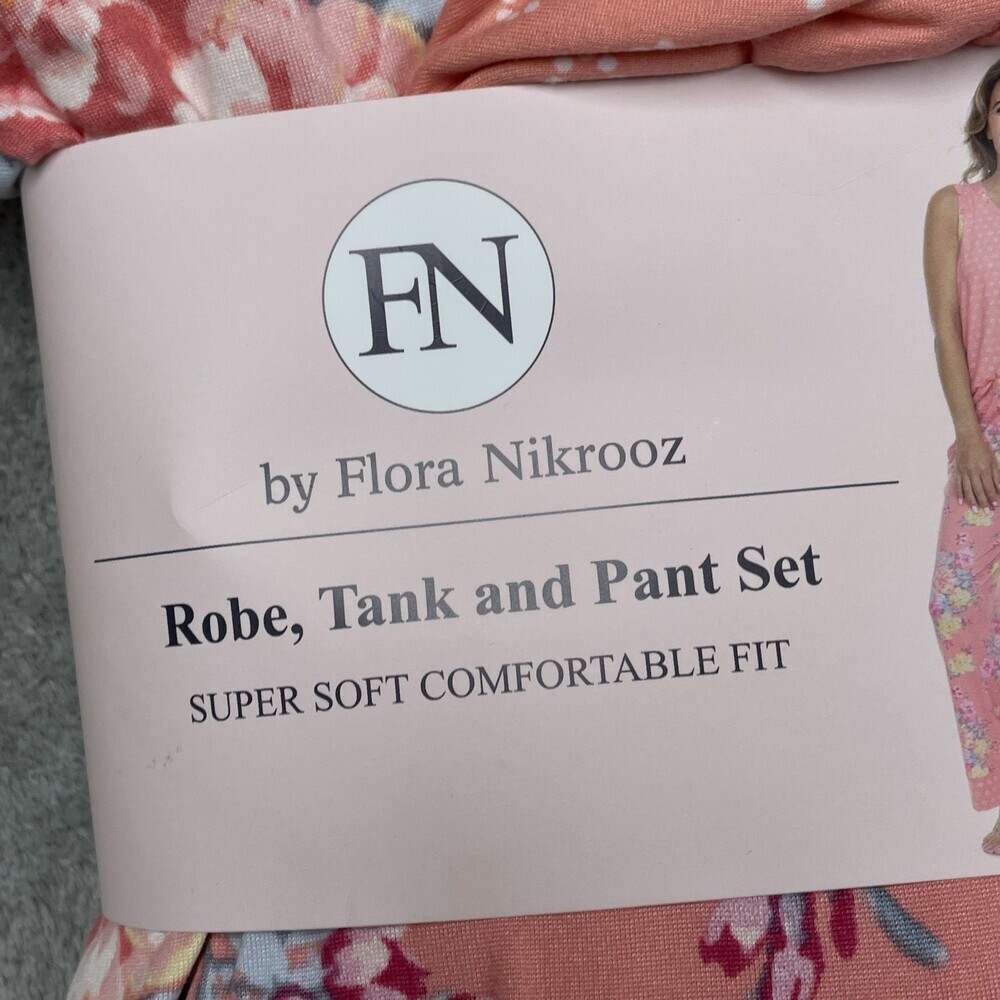 Flora Nikrooz Women's S Robe Tank and Pant Set Pink d1249 - Picture 2 of 6
